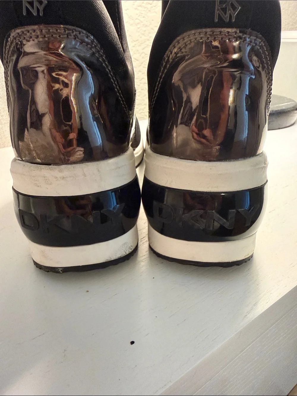 Women's Black Slip-On Wedge Sneakers